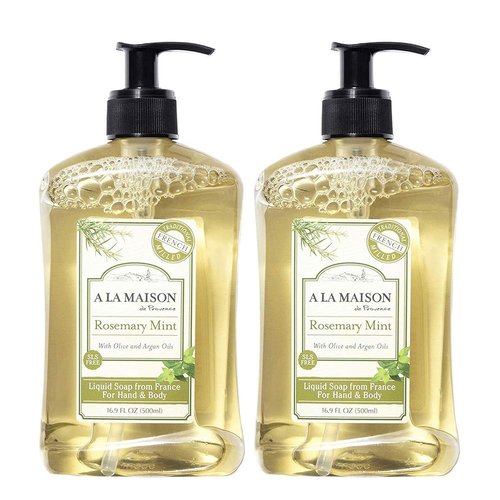 A LA MAISON Rosemary Mint Liquid Hand Soap - Natural, Biodegradable & Vegan | 16.9 oz, 2 Pack