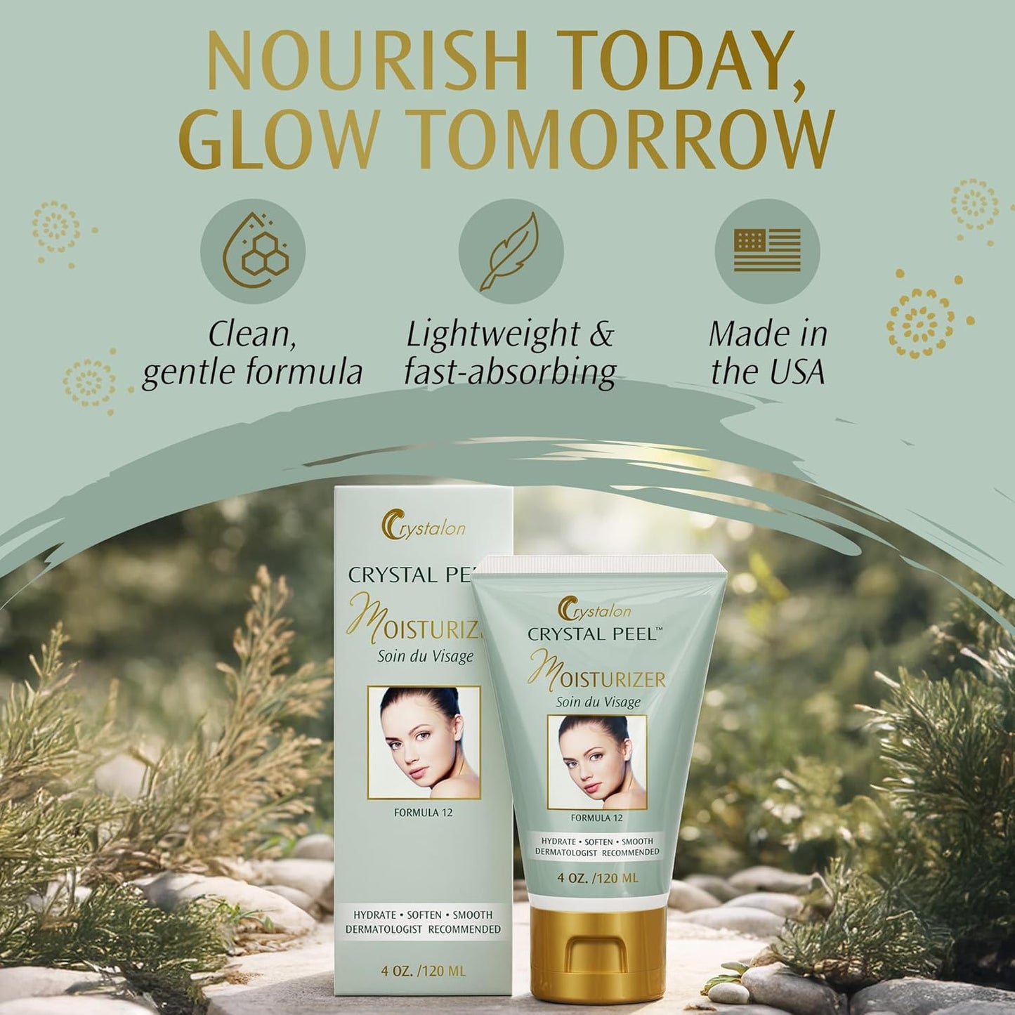 Soin Du Visage Crystal Peel Hyaluronic Acid Moisturizer - Hydrating Daily Cream for Dry Skin