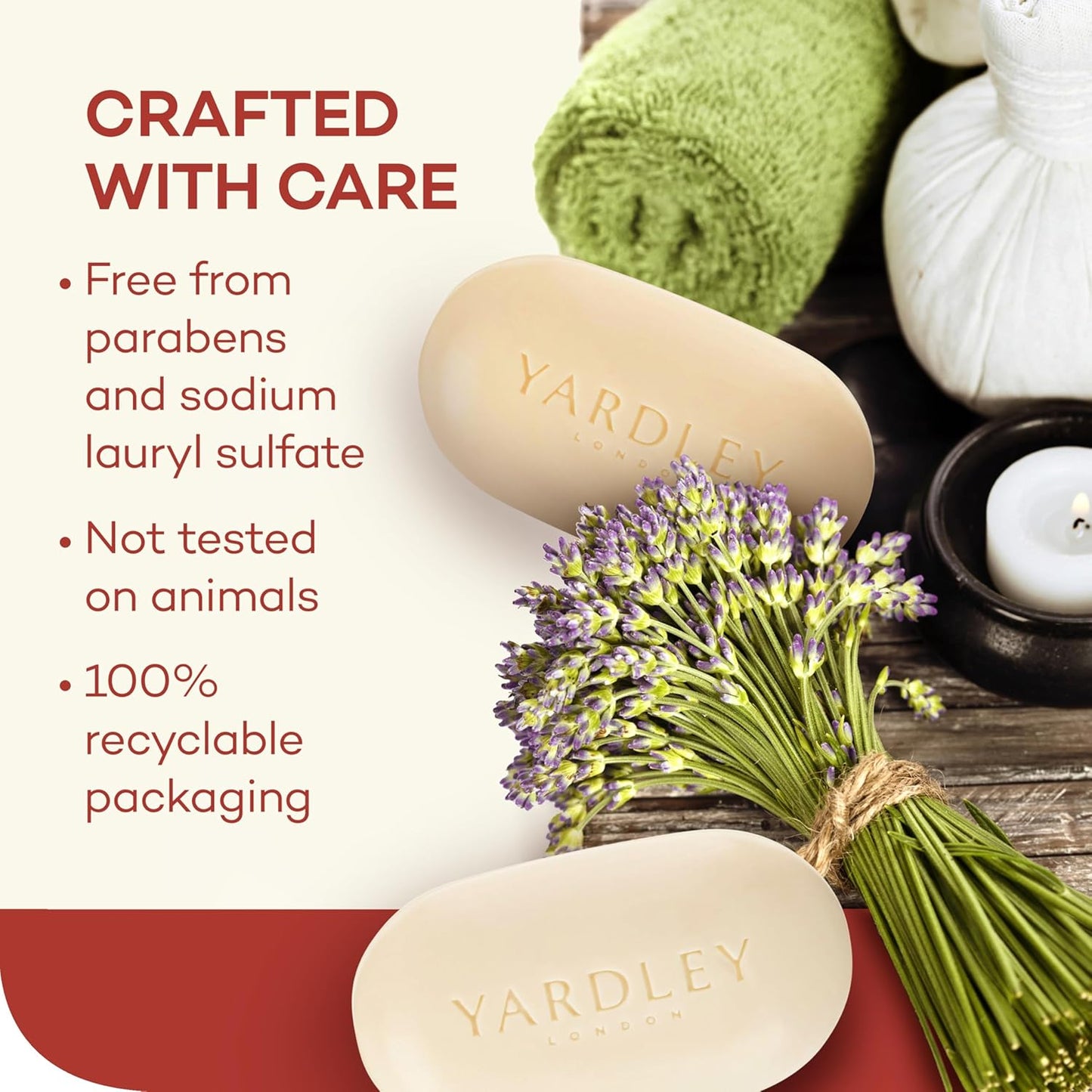 Yardley London Cocoa Butter Bath Soap Bar - Nourishing Formula with Shea Butter & Vitamin E | 4 oz
