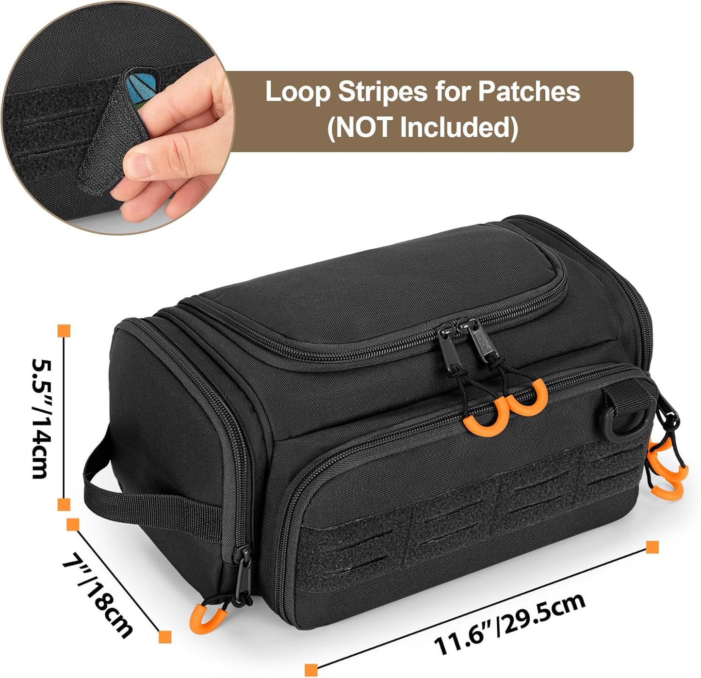 Skiennix Tactical Toiletry Bag - Hanging Hygiene Organizer for Travel Essentials | Black