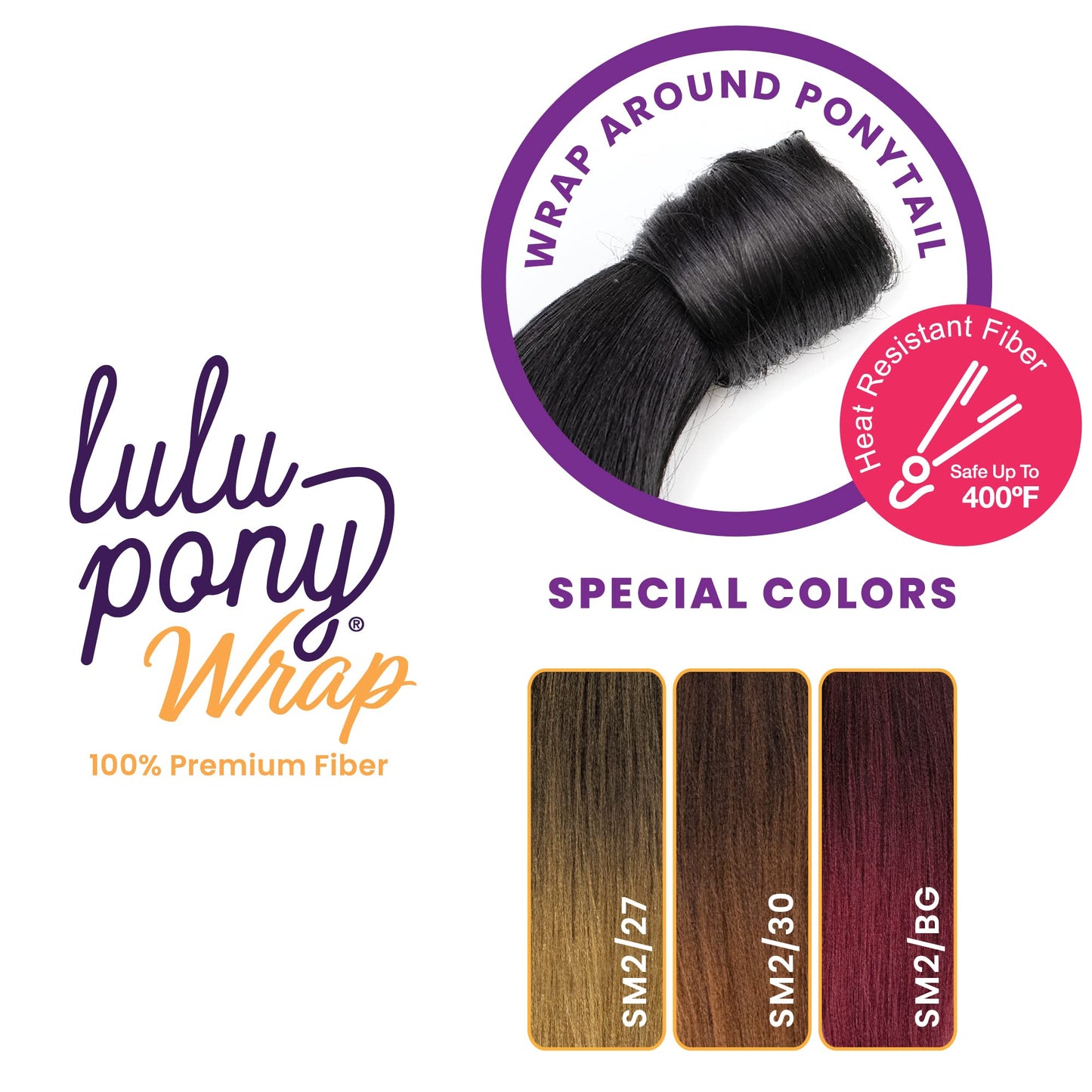 Sensationnel Lulu Pony Wrap - high heat synthetic yaki pony tail or up do wig piece - LULU PONY Wrap 5 (2 DARKBROWN)