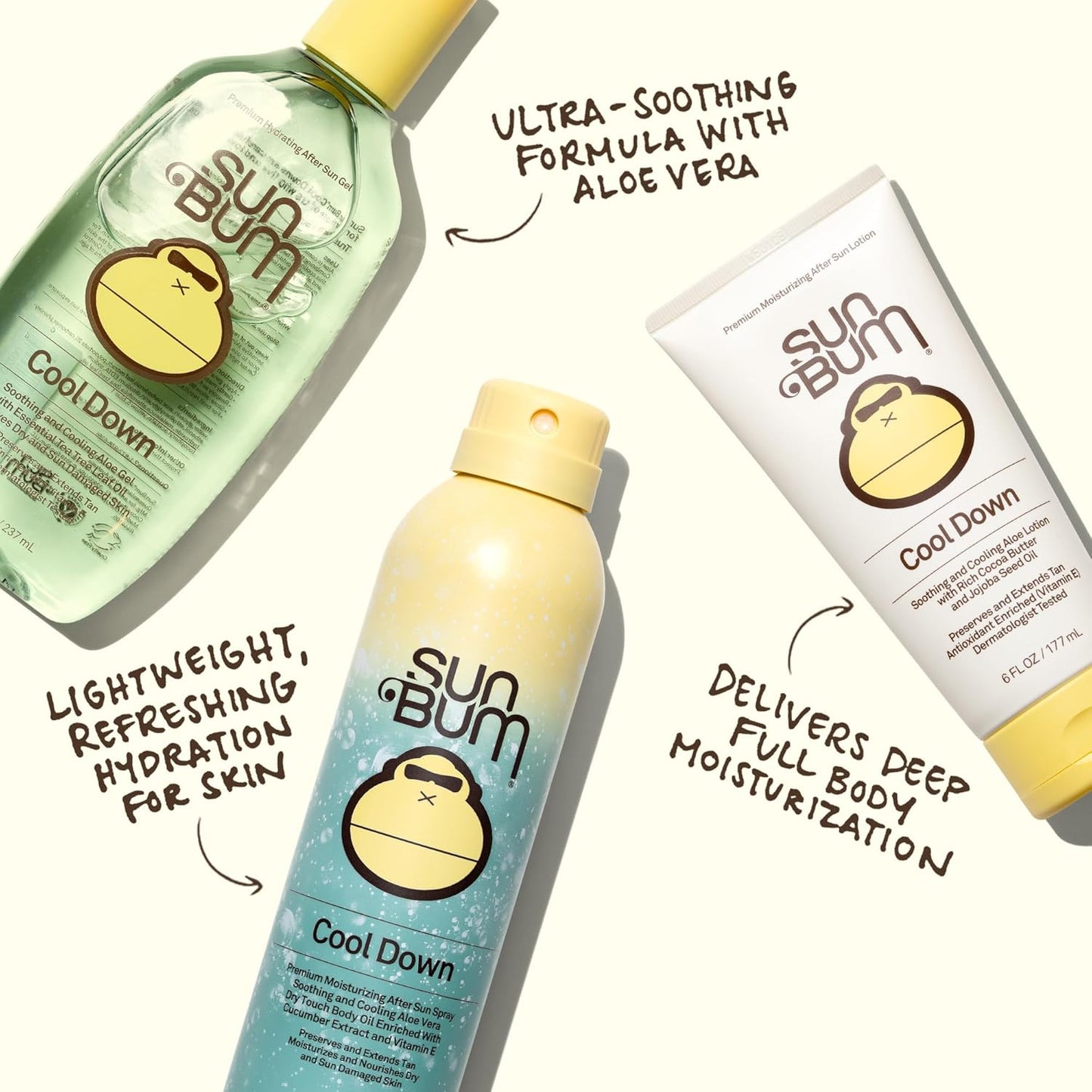 Sun Bum Aloe Vera Gel - Vegan After Sun Care for Soothing & Hydrating Sunburn - 8 oz
