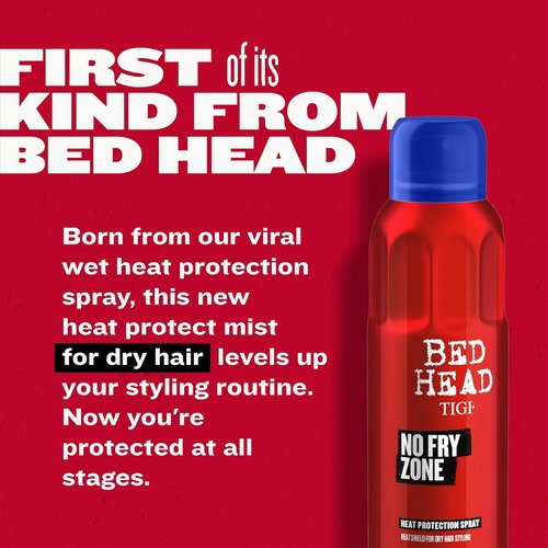 Bed Head by TIGI No Fry Zone Dry Heat Protectant Mist - 450°F Thermal Protection & 72-Hour Humidity Shield | 4.5 oz