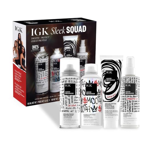 IGK Good Behavior Holiday 2025 Gift Set - Flexible Hairspray, Smoothing Spray & 4-in-1 Prep Spray | Anti-Frizz & Heat Protection for All Hair Types