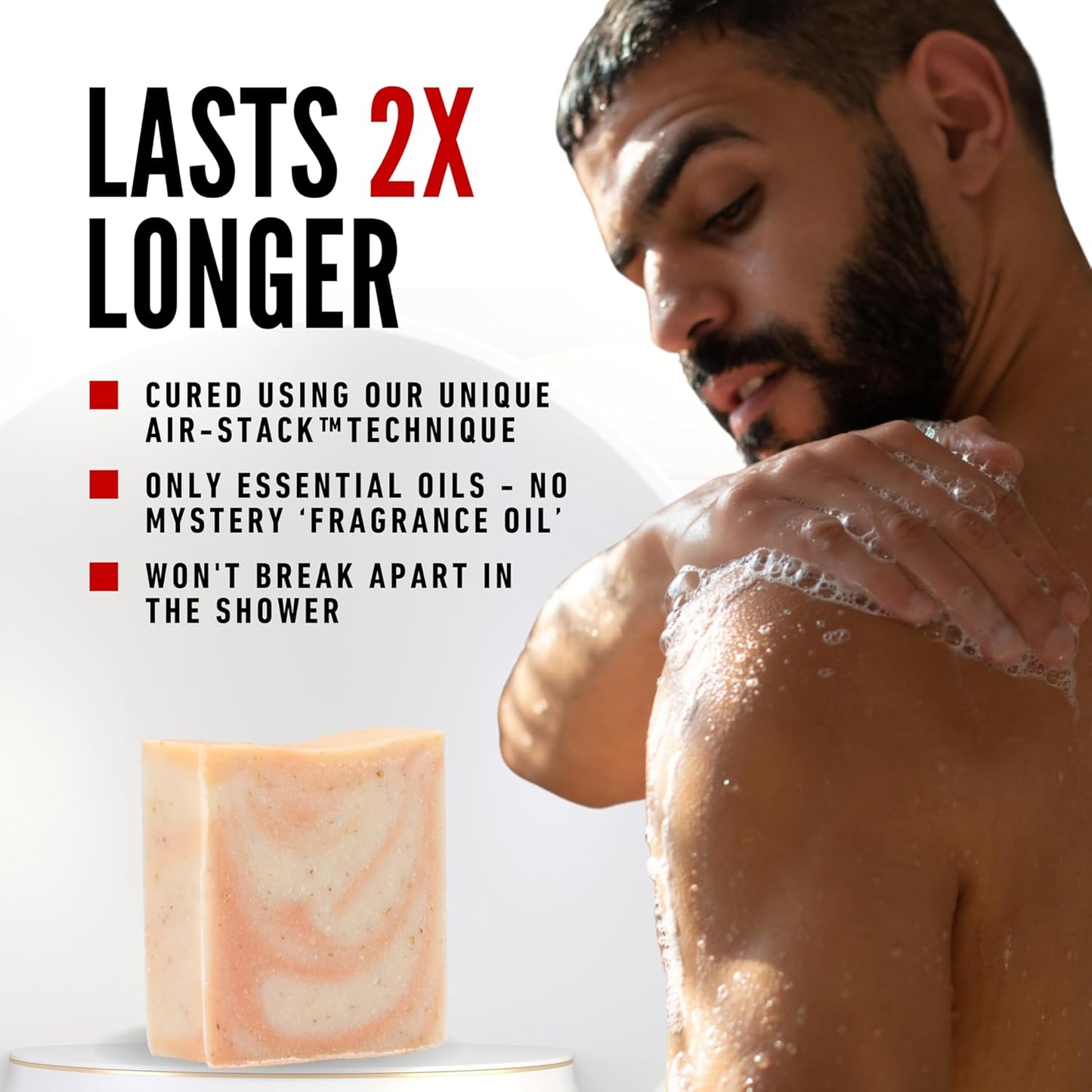 Skiennix All-Natural Bar Soap for Men - Handmade Citrus Cedarwood Scrub | Organic Ingredients, Daily Use