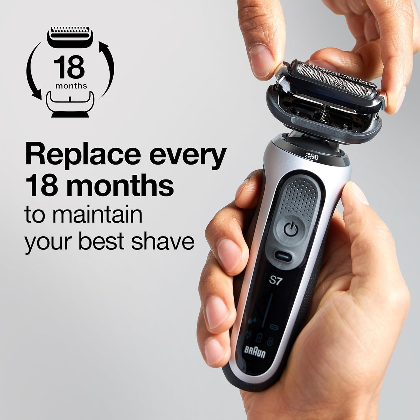 Braun Series 7 Electric Shaver Replacement Head - Compatible with 7020s, 7025s, 7085cc | Pack of 2