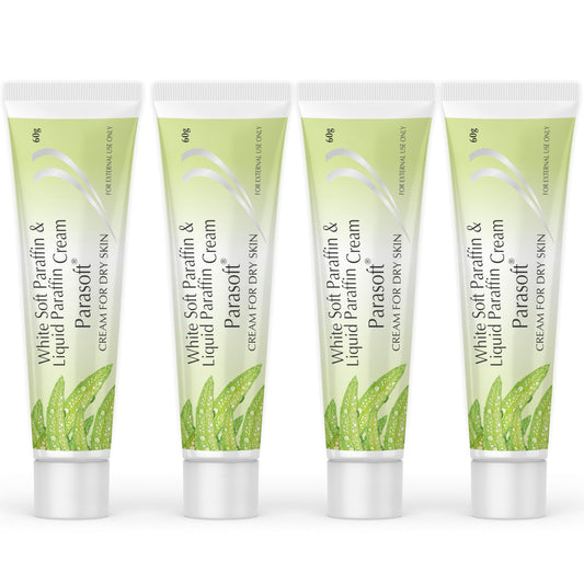 Parasoft Cream for Dry & Dehydrated Skin Intense Moisturizer, Nourishing Cold Cream & Winter Cream Goodness of Aloe vera for both Men & Women - 60GM (Pack of 4)