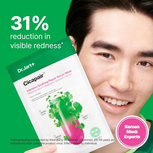 Dr.Jart+ Cicapair Face Mask - Soothing Serum for Redness Relief with Centella Asiatica | Korean Skin Care