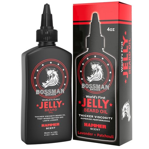 Bossman Jelly Beard Oil - Softens & Moisturizes with Natural Ingredients | 4 oz, Hammer Scent