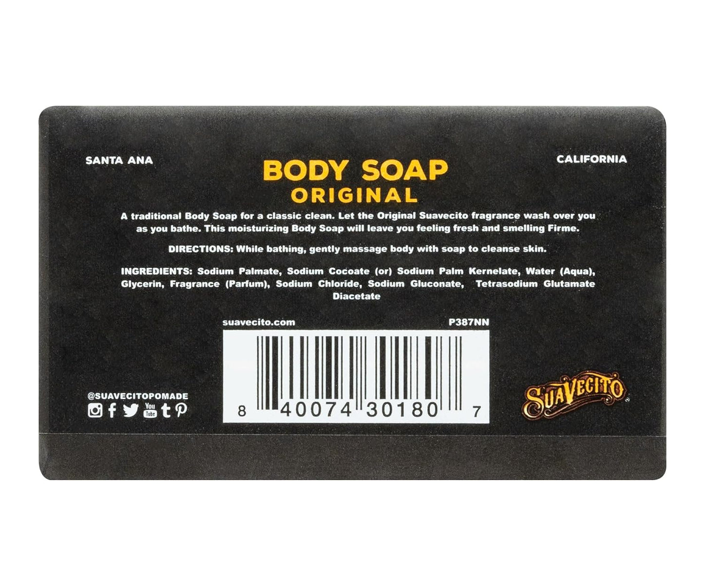 Suavecito Body & Hand Soap Bars - Moisturizing Formula with Masculine Original Fragrance | 6 oz, 3-Pack