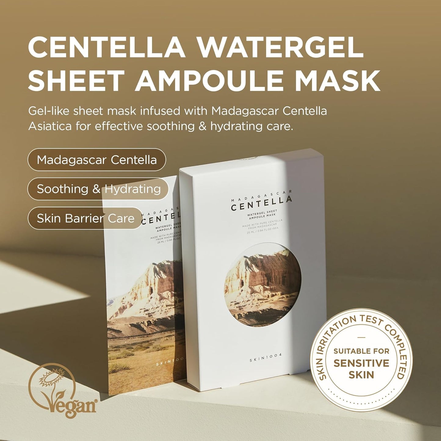 SKIN1004 Madagascar Centella Watergel Sheet Mask - Hydrating Face Mask with Centella Asiatica | 5 Pack