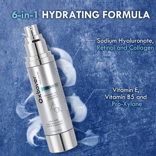 Regine Switzerland Face Cream for Men - 6-in-1 Moisturizer with Collagen & Retinol for Deep Hydration