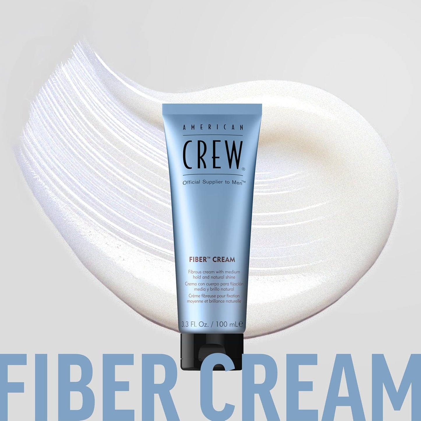 American Crew Men's Fiber Cream - Medium Hold Hair Gel with Natural Shine | 3.3 Fl Oz