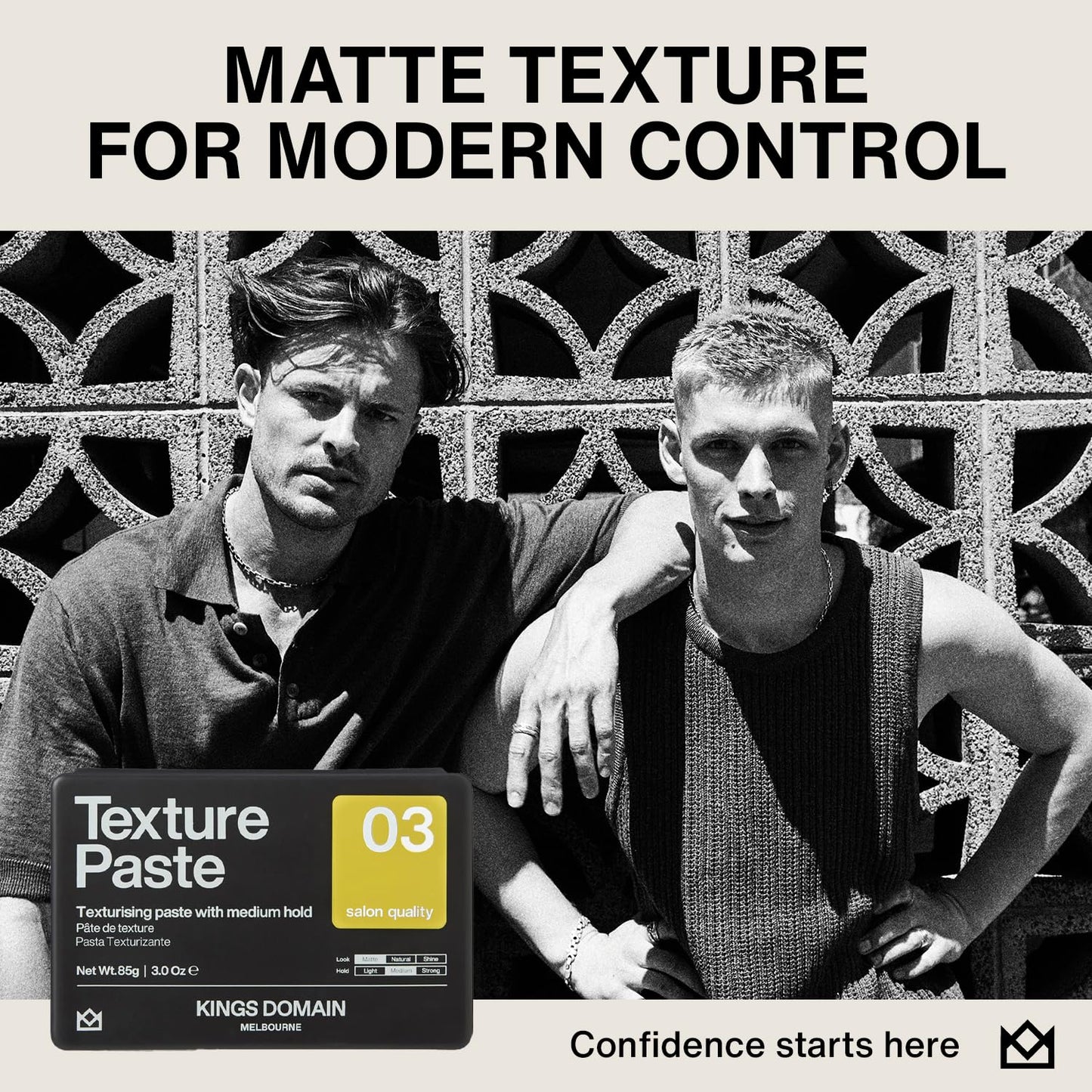 Texture Paste - Matte Styling Cream for Men | Medium Hold & Natural Movement | 3oz Professional Grade