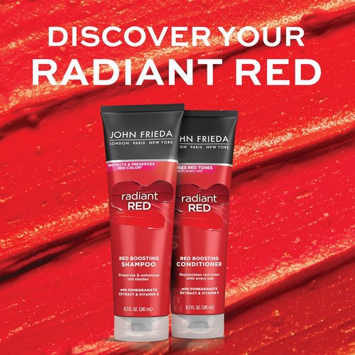 John Frieda Radiant Red Conditioner - Hydrates & Enhances Red Tones with Pomegranate Extract | 8.3 Oz, Pack of 2