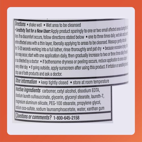 Rugby Benzoyl Peroxide Wash USP 5% - Acne Treatment for Clear Skin - 8 Fl. Oz.