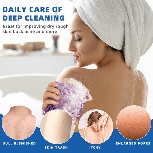 BHYTAKI African Exfoliating Net Sponge Set - 6 Colorful Bath Scrubbers for Smoother Skin | Daily Use