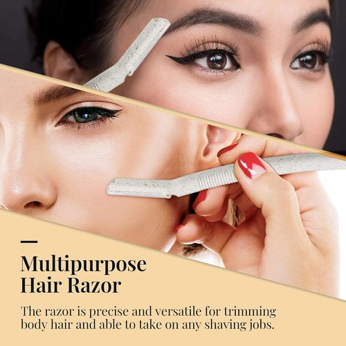 Ennva Eyebrow Razor for Women - Dermaplane Facial Hair Removal Tool | 12 Disposable Blades Included