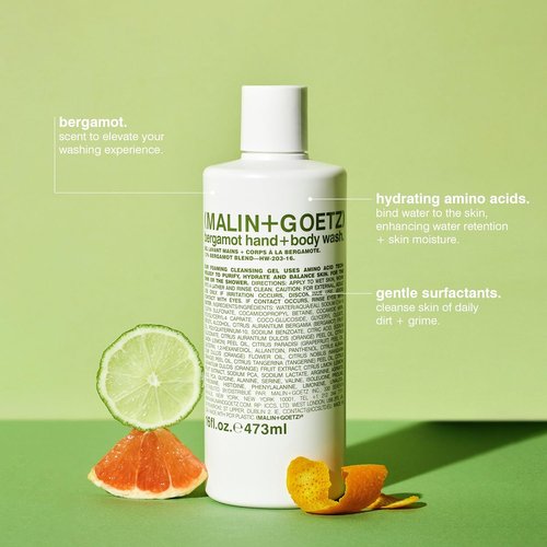 MALIN+GOETZ Hand + Body Wash - Gentle Foaming Cleanser with Botanical Extracts | Hydrating & pH-Balanced, Unisex Scent