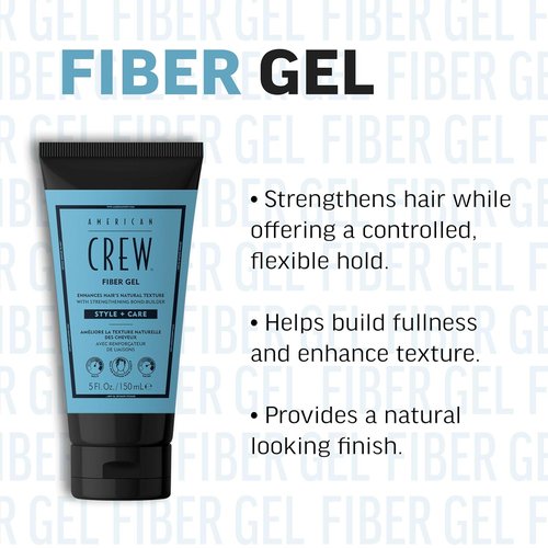 American Crew Fiber Gel - Medium Hold Hair Gel for Men with Natural Finish | 5 fl oz