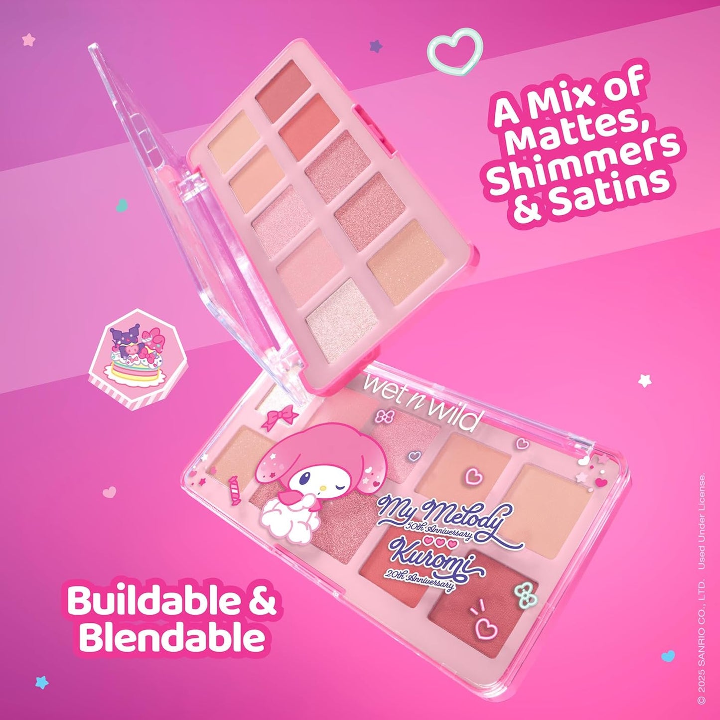 Wet n Wild My Melody and Kuromi Eye & Face Palette - Adorable Cozy Cuteness for All Skin Types