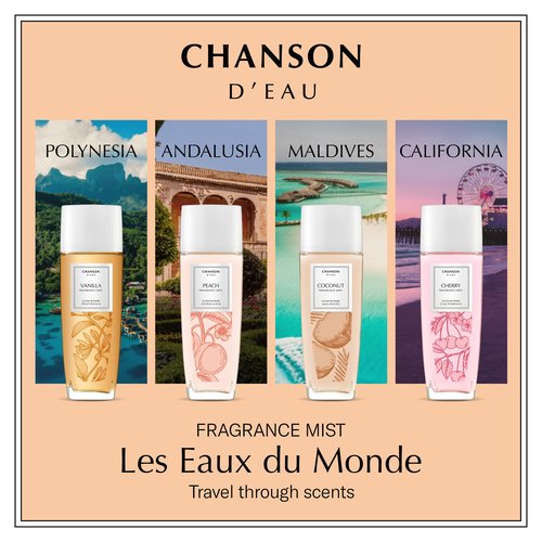 Chanson Coconut Hair & Body Mist for Women 2.5 fl oz (Pack of 1), Notes of Pear, Coconut Water, and Sandalwood, Women's Fragrance, Long Lasting, Everyday Fragrance, Travel Size