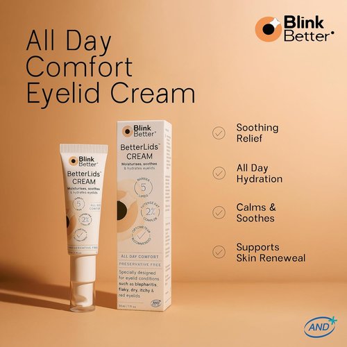 BlinkBetter BetterLids Eyelid Cream - Hydrate & Soothe Dry, Itchy Eyelids | Lightweight Formula with 3% Oat & Ceramides, 1 fl oz