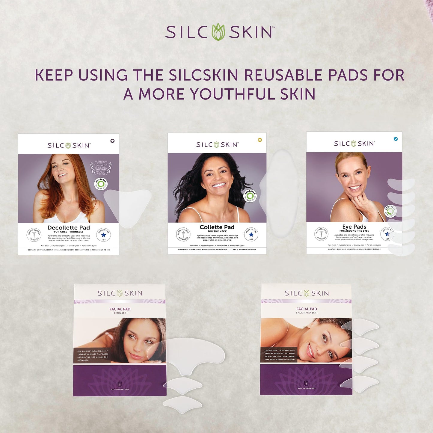 SilcSkin Silicone Eye Pads - Reusable Overnight Eye Patches, Medical-grade Silicone for Fine Lines, Crepey Skin, and Puffiness - 20 Day Supply