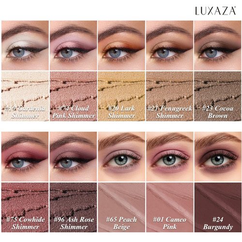 LUXAZA PRO Brown Eyeshadow Stick Makeup Set | 10PCS Neutral Shimmer & Matte Palette - Espresso