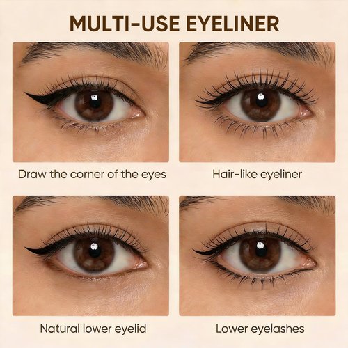 JUDYDOLL Ultra-Fine Liquid Eyeliner-Precision Tip for Wing Line, Smudge-Proof, Quick-Drying, Waterproof, Easy to Get Inner Corner Lined, Hooded Eyes-Friendly (#2 Deep Brown)