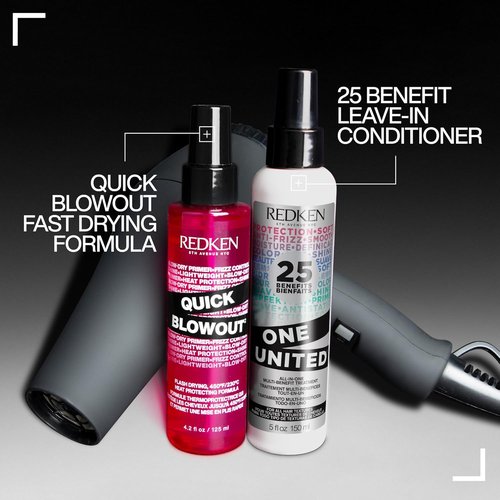 Redken Quick Blowout Heat Protectant Spray - Lightweight Styling Primer for All Hair Types, Smooths & Adds Shine