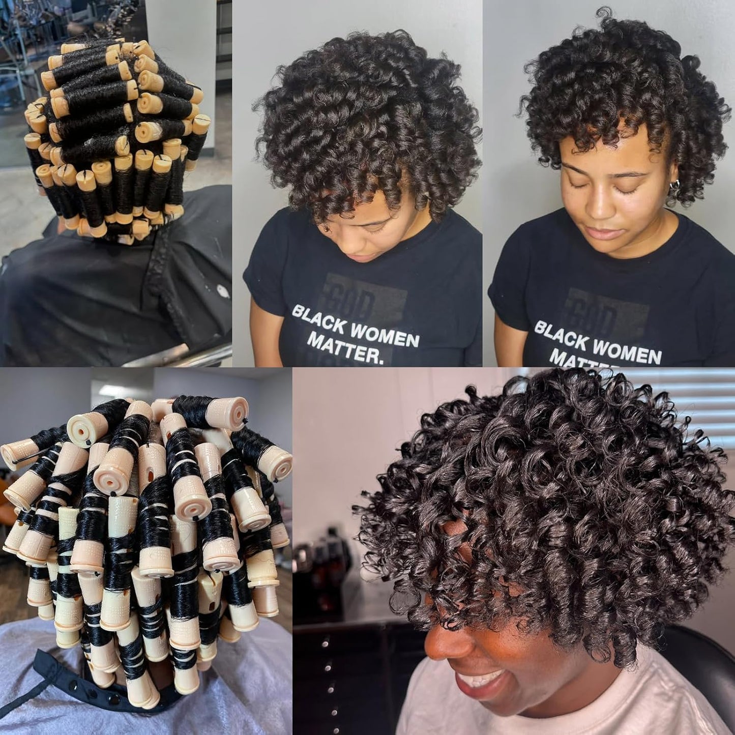 Skiennix Perm Rods - 40 Pcs Beige Plastic Curlers for Short Hair | Medium Size Hair Styling Tools