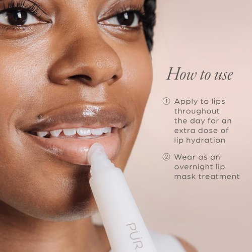 PÜR MINERALS Hydrating Lip Balm - Peptide-Infused, High-Shine Moisturizer for Soft, Smooth Lips - 0.5 Oz