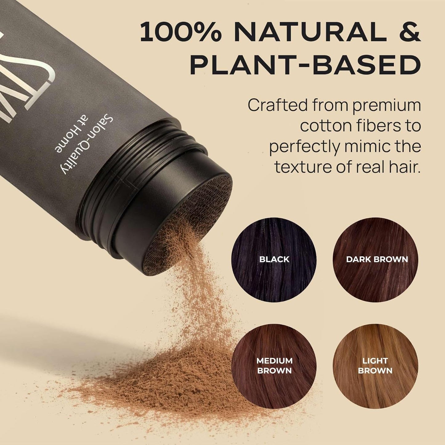 Style Edit Hair Building Fibers - Conceal Thinning Hair & Bald Spots | 100% Plant-Based, Light Brown 0.88oz