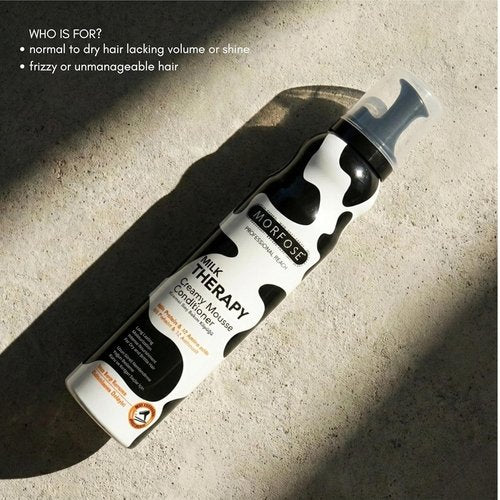 Morfose Milk Therapy Mousse Conditioner Spray - Moisturizing Treatment for Dry, Damaged Hair | 6.76 Fl Oz