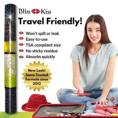 Cuticle Oil Pen for Nails - Nail Strengthener & Growth Oil and Serum for Damaged Nails, Hangnails w/Jojoba cuticle oil—Coconut Lime Verbena Fragrance - Holographic Glitter Pens 4-Pack