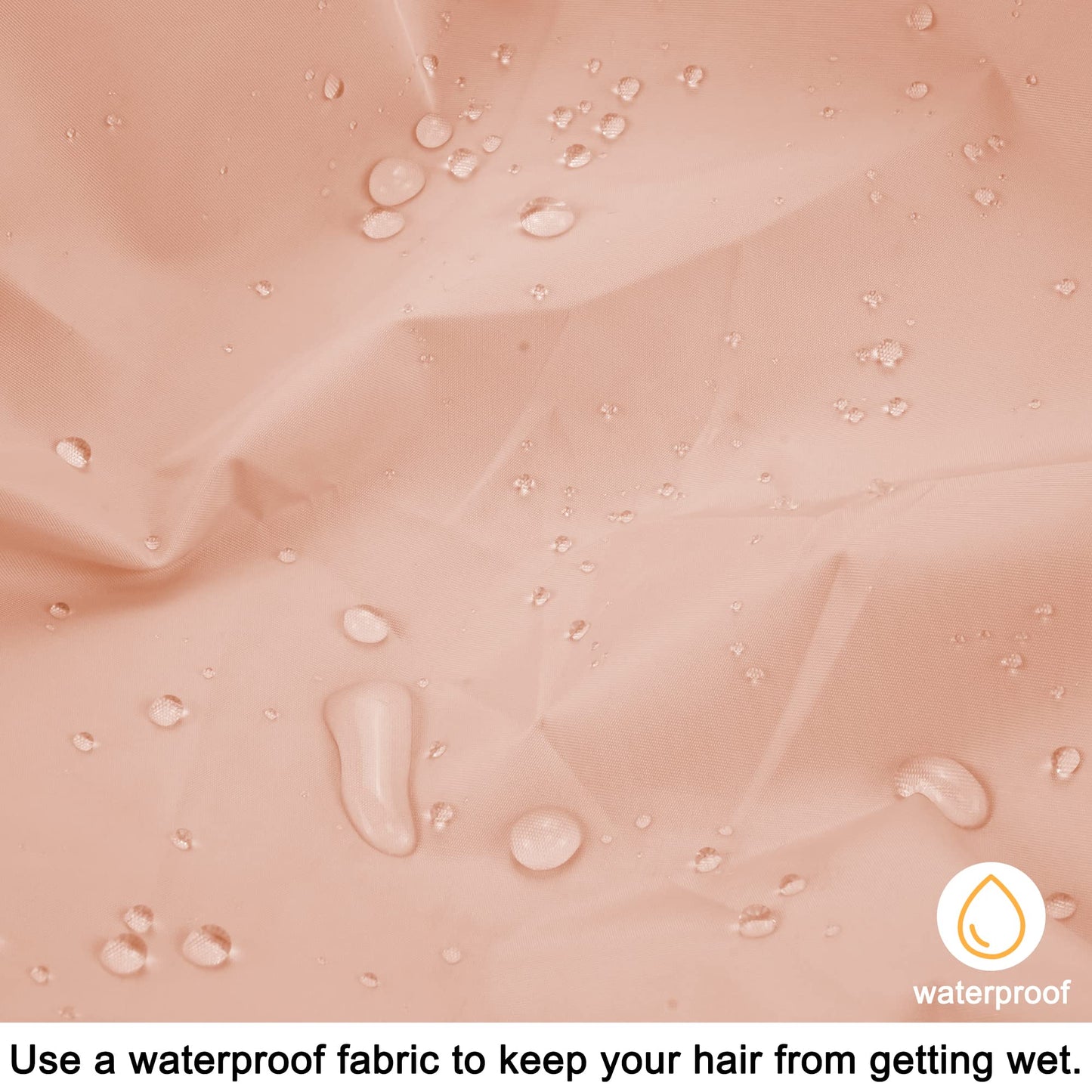 Reusable Shower Cap for Women, Large Waterproof Shower Essentials Bonnet Washable Elastic Band Bath Hair Wrap Hat for Long Hair, Braids(Pink&Beige)