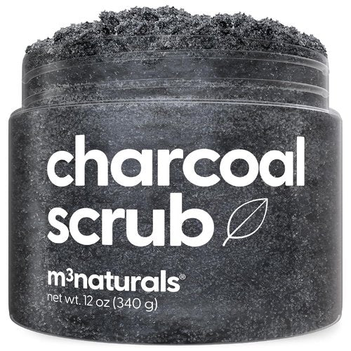 M3 Exfoliating Charcoal Scrub - Collagen & Stem Cells for Body Toning, Detox & Skin Smoothing