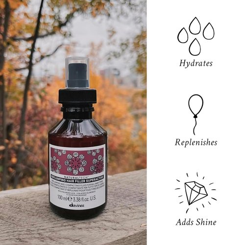 Davines Naturaltech Replumping Hair Filler - Moisturizing Formula for Fine Hair - Travel Size 3.38 Fl Oz