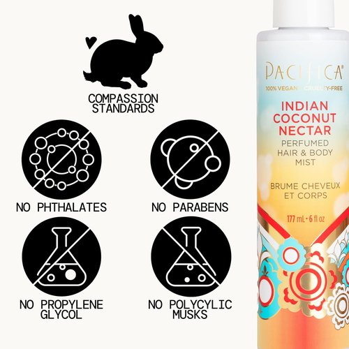 Pacifica Beauty Hair Perfume & Body Spray - Coconut & Creamy Vanilla Scent | Alcohol-Free, Vegan, Natural Oils