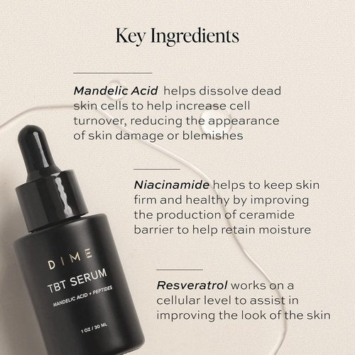 DIME Beauty TBT Serum - Vegan Anti-Aging Face Serum with Bakuchiol & Niacinamide | 1 oz / 30 ml