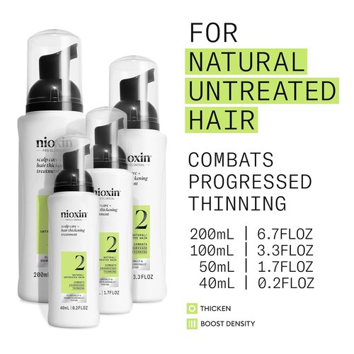Nioxin System 2 Hair Thickening Leave-In Treatment - Boost Density & Strength for Thinning Hair