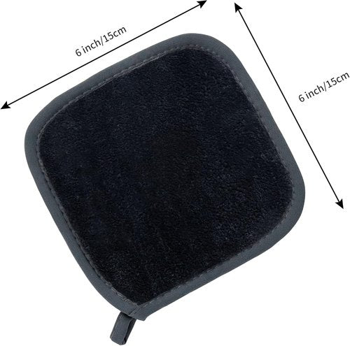 Polyte Premium Microfiber Fleece Makeup Remover Cloths - Hypoallergenic, 6x6 in, 10 Pack (Dark Gray, Pink)