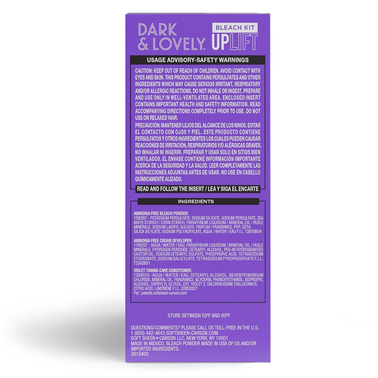 SoftSheen-Carson Uplift Bleaching Kit - Dark and Lovely® Powder, Developer & Toner for Blonde Hair