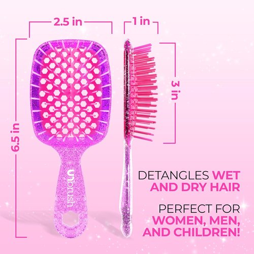 FHI Heat UNbrush Mini Detangler Brush - Pain-Free Brushing for All Hair Types | Durable Anti-Static Bristles, Lightweight Design