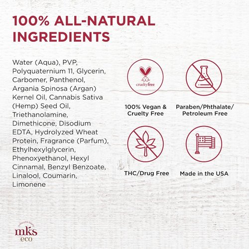 MKS Eco Hold Styling Gel - Medium, Flexible Hold with Moroccan Argan & Hemp Seed Oils | 8 oz - Vegan & Cruelty-Free