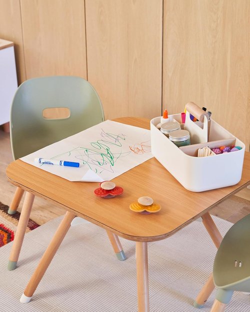 Lalo The Caddy - Multi-Purpose Storage Solution with Removable Dividers, Perfect as a Diaper Caddy, Bath Time Organizer & Art Caddy, BPA-Free, Multiple Compartments - Coconut