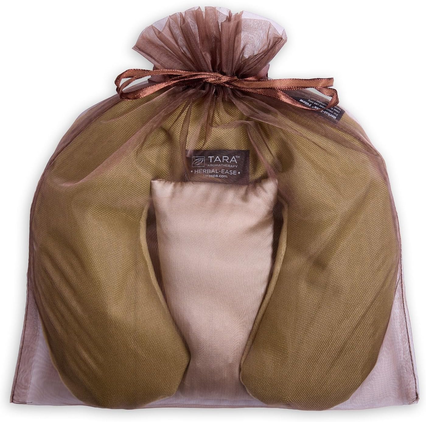 TARA Spa Therapy Aromatherapy Pillow Set - Herbal-Ease Neck & Silk Eye Pillow in Chai