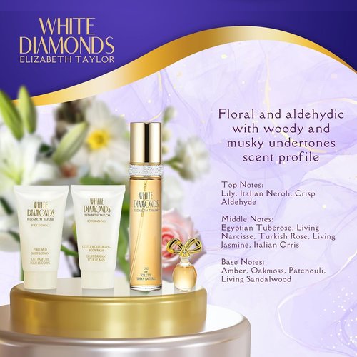 Elizabeth Taylor White Diamonds Gift Set - Perfume, Body Lotion & Body Wash | Luxurious Fragrance Collection