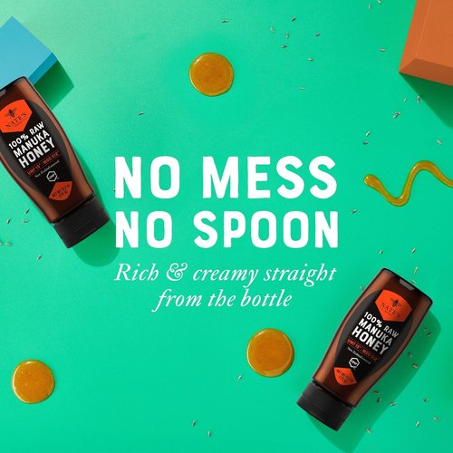 Nate's Raw Manuka Honey - MGO 512+ | UMF Certified 15+ | 13.2 oz Squeeze Bottle